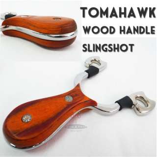 Tomahawk slingshot Pocket Sling Wood Handle Catapult  