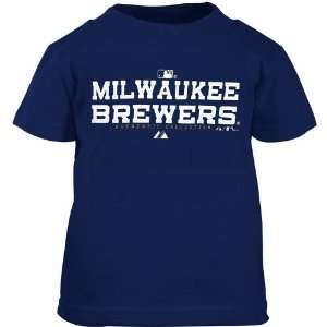  Majestic Milwaukee Brewers Navy Blue Infant Stacked T 