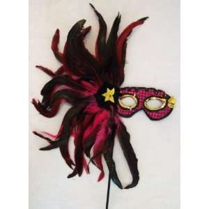   Can Wand Feather Mask Halloween Mardi Gras Costume Party Prom Wedding