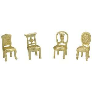  Bridal Shower / Wedding Favors  Matte Gold Chair Figurine 