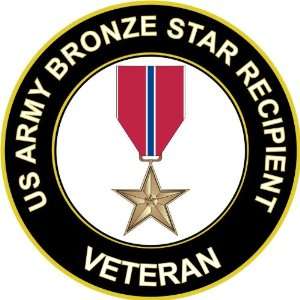  US Army Veteran Bronze Star Medal Recipient Decal Sticker 