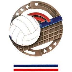  Custom Volleyball Color Medals M 545V BRONZE MEDAL / RED 