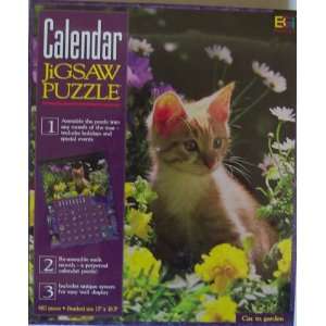  Buffalo Calendar Jigsaw Puzzle Cat in Garden 680 Piece Puzzle 