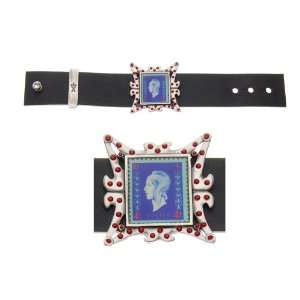 Butterfly Bracelet on Black Stingray Blue Head Stamp