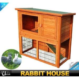  Wooden Rabbit House Wood Rabbit Hutch Little Pet Cage: Pet Supplies