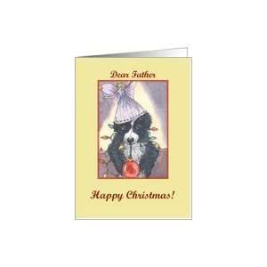  Happy Christmas, dog, puppy, paper cards, father, Card 