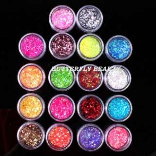 18 Color Nail Art Glitter Square Shape Paillette Decoration B51  