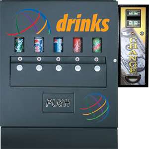 Soda Vending Machine w/ Bill Changer ~ Drink Vendor & $1 + $5 Money 