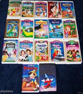 Complete Set Disney Masterpiece Collection 33 VHS Lot  