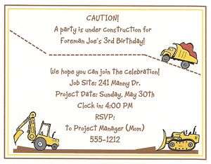10 Construction Birthday Party Invitations Personalized  