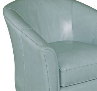 Light Blue Leather Contemporary Tub Arm Chair  