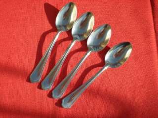 Stainless Teaspoons by HB Co Solid Stainless USA made set of 4  