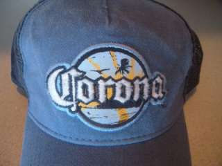 NWT CORONA LOGO BEER BASEBALL CAP HAT DENIM BLUE FRONT  