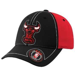  adidas Chicago Bulls Black Retro Logo Flex Fit Hat Sports 