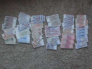 Lot of (145) World Banknotes, currency  
