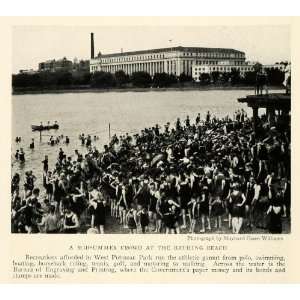  Print West Potomac Park Beach Swimming Vintage Swimsuits Washington 