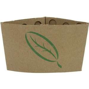  Ecotainer 100% Recycled Kraft Coffee Sleeve w/ Leaf Print 