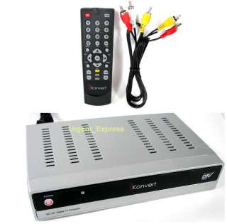 DIGITAL CONVERTER BOX TV TUNER W/ RF RCA S VIDEO SMART ANTENNA INPUTS 