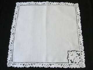   Set 6 Vintage Antique NEEDLE LACE Dinner Napkins 17 Linen Flowers LUX