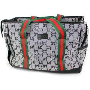 Designer Dog Puppy Pet Travel Carrier Bag Gray/Black  