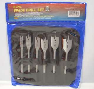 pc Spade Drill Bit Set w/Pouch 6 long Tools  