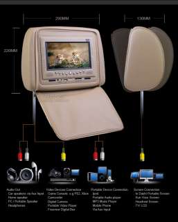 XTRONS HD702 2 X 7 LCD CAR HEADREST DVD PLAYER BEIGE  