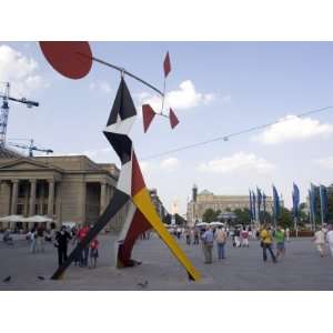  Alexander Calders Mobile Statue, and People on Konigstrasse, (King 