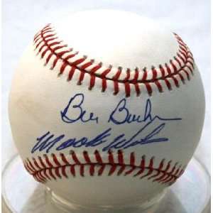  Signed Bill Buckner Baseball   Mookie Wilson   Autographed 