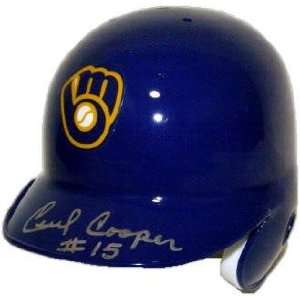 Cecil Cooper Milwaukee Brewers Signed Retro Mini Helmet