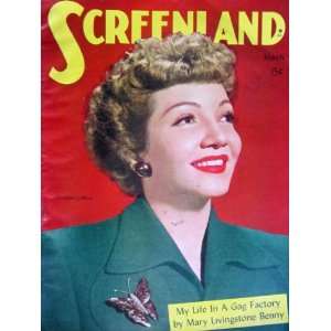 CLAUDETTE COLBERT Screenland Magazine March 1945