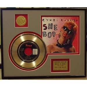 Cyndi Lauper She Bop Framed 24kt Gold Record Art   Great Framed 