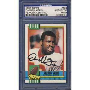  1990 Topps Darrell Green #136 Signed Card PSA/DNA: Sports 