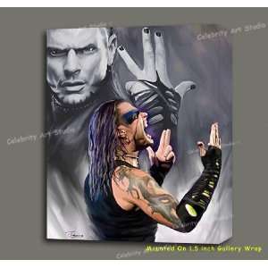 Jeff Hardy WWE Wrestler ORG MIXED MEDIA CANVAS PAINTING W GALLERY WRAP 