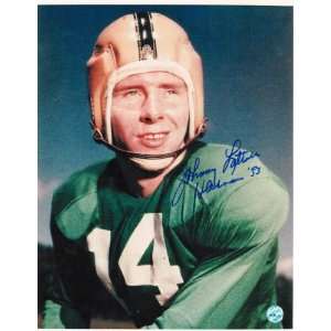 Johnny Lattner Autographed Color Pose Notre Dame Fighting Irish 8 x 
