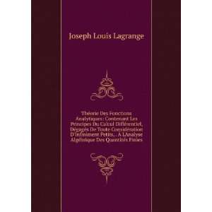   AlgÃ©brique Des QuantitÃ©s Finies Joseph Louis Lagrange Books