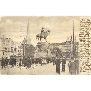 1906 Vintage Postcard   Kaiser Wilhelm Monument   Hamburg 