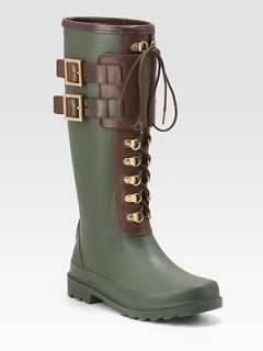 Tory Burch   Buckled Rubber Rain Boots   Saks 