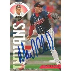  Mark Clark Signed Cleveland Indians 1995 Leaf Card Sports 