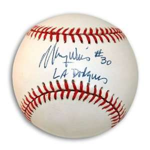 Maury Wills Autographed/Hand Signed Baseball inscribed LA Dodgers