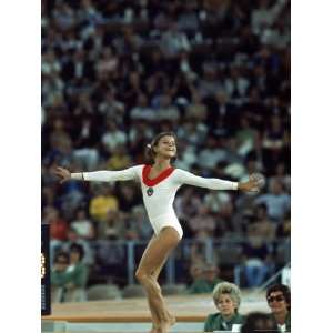  Russian Gymnast Olga Korbut Performing Floor Exercises at 