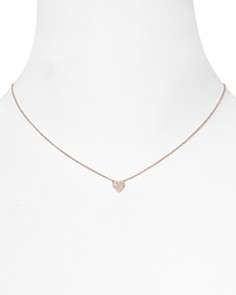 Crislu 18 Karat Rose Gold Vermeil Heart Mini Pendant Necklace, 16