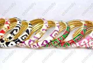 New Wholesale lot 12glaze Enamel bangle wrist bracelets  