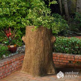 Orlandi Statuary Tree Trunk Planter 30 Inch   White Moss   FS8402 
