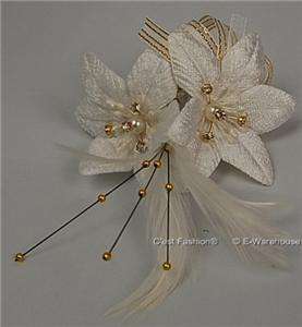 Hair Clip Pin Brooch Corsage Headband Metallic Flower  