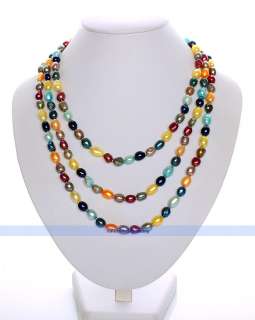 68 Genuine MultiColored Freshwater Pearl Necklace  GREAT GIFT  