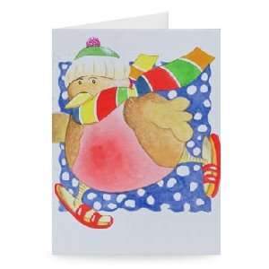 Snow Robin, 2005 (w/c on paper) by Tony Todd   Greeting Card (Pack of 