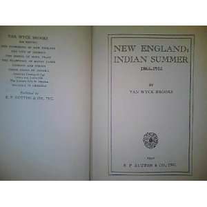  New England Indian Summer Van Wyck Brooks Books