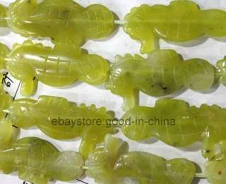 R617 lemon jade gemstone loose beads seahorse 18*35mm  