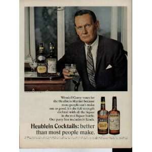 WENDELL COREY, Star of Stage, Screen and TV.  1966 Heublein 