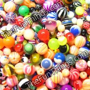 20 REPLACEMENT BALLS 14GA PIERCINGS BELLY RING SURFACE  